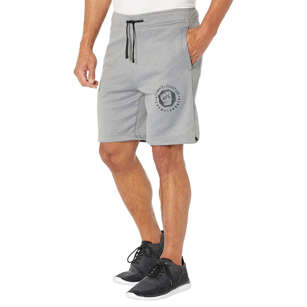 UFC Mens Basic 8" Workout Shorts Sport Grey Heather MD 8